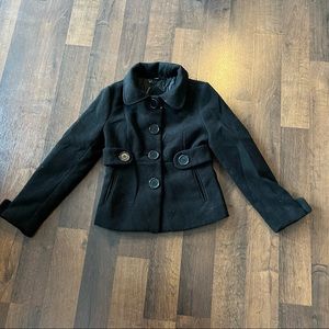 Girls black pea coat medium